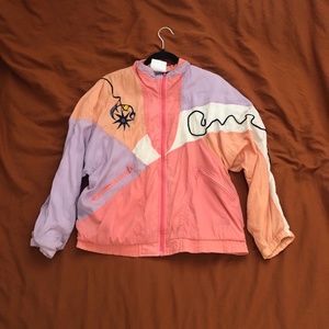 90's vintage Adidas pastel windbreaker jacket L